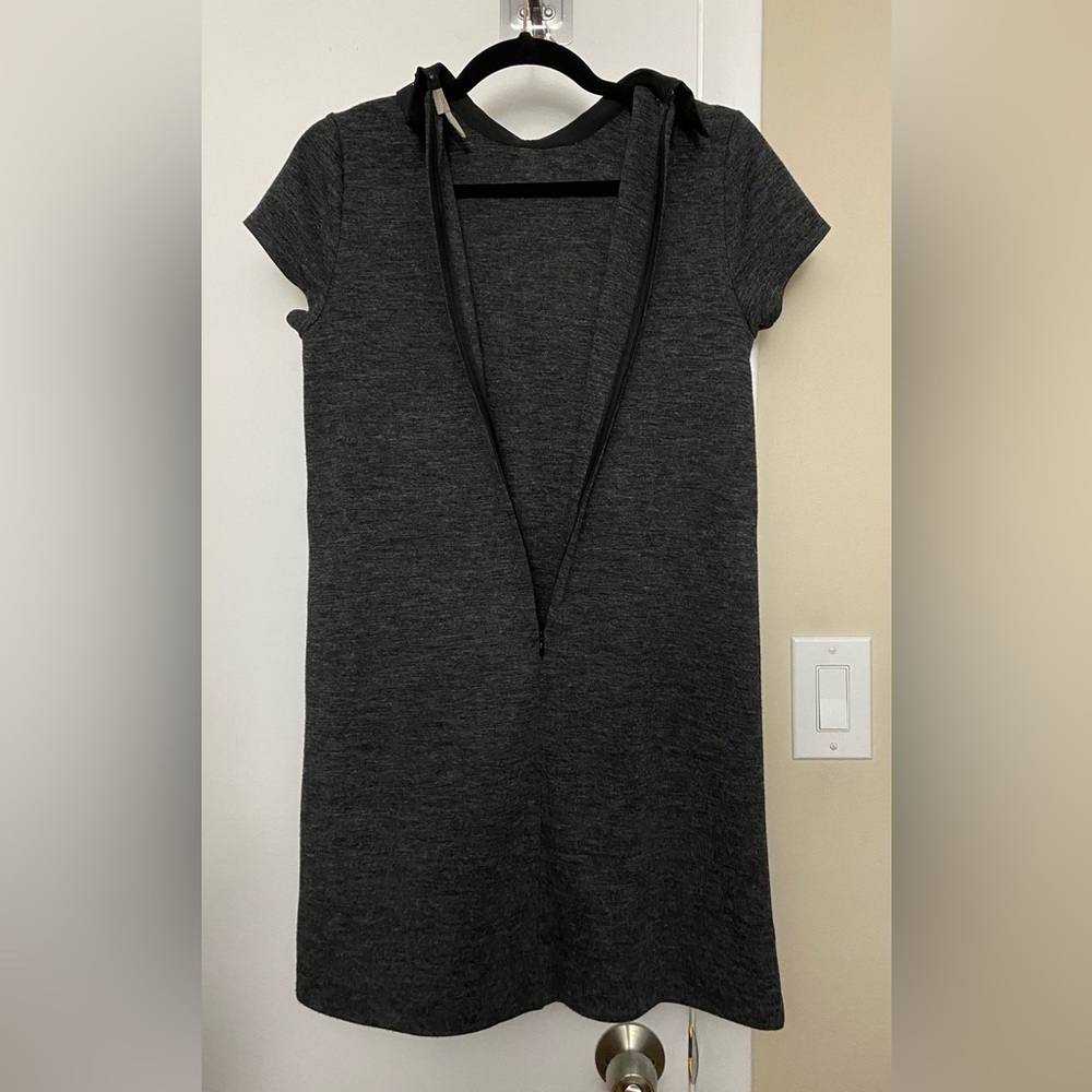 Loft Jeweled Peter Pan Collar Gray Dress Size Petite Small - Picture 4 of 6